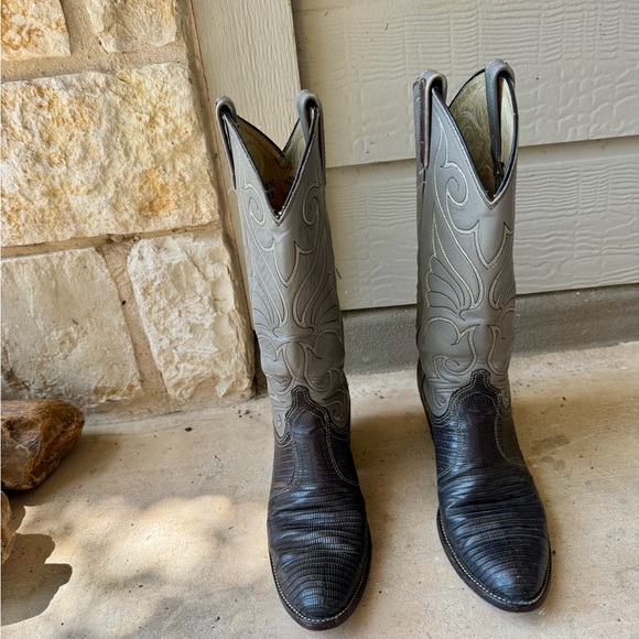 Dan Post Two-Tone Western Boots - Picture 1 of 8